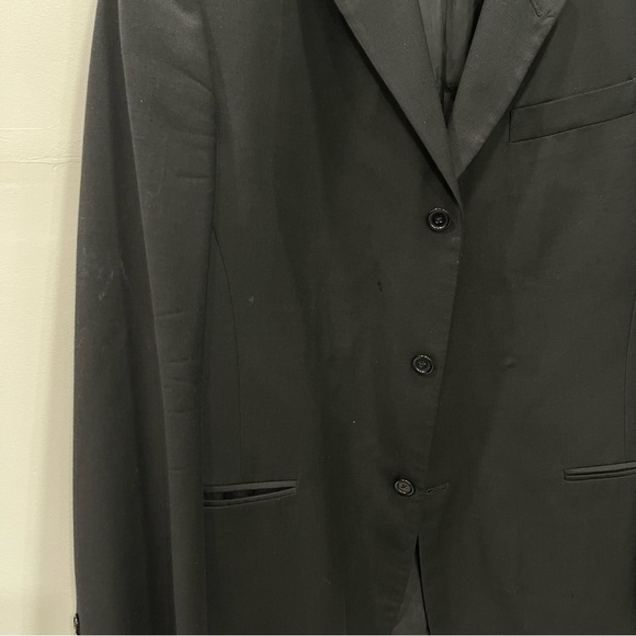 Donna Karan Signature Made In Italy Wool Black Blazer Suit Jacket 43/36 Long - Picture 5 of 15